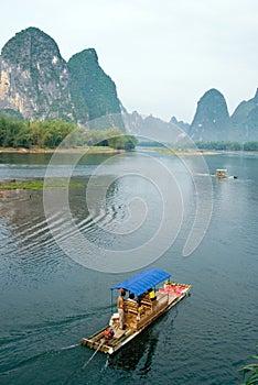 Bamboo raft on the Li river