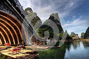 Bamboo raft on the Li river