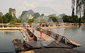 Bamboo rafting on Li-river, Yangshou, China