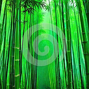 Bamboo rain forest in the