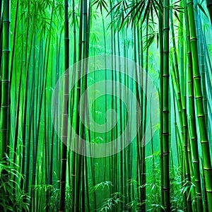 Bamboo rain forest in the