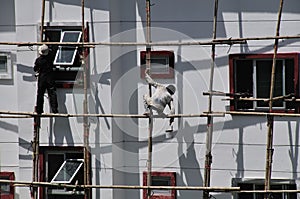 Bamboo scaffold, work safety