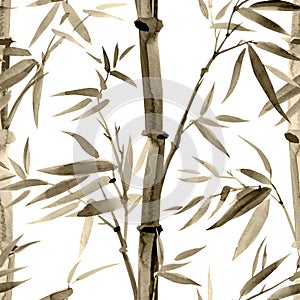 Bamboo seamless pattern on a white background