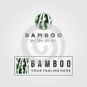 Bamboo set logo vector illustration design
