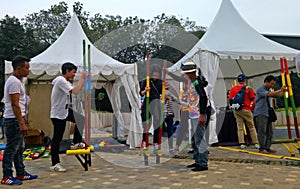 Bamboo stilts performance at Asian Games 2018