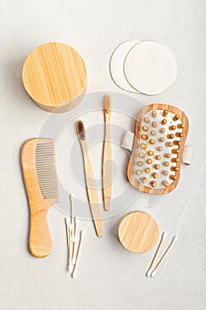 Bamboo toiletries. Ethical, sustainable,zero waste, no plastic lifestyle idea