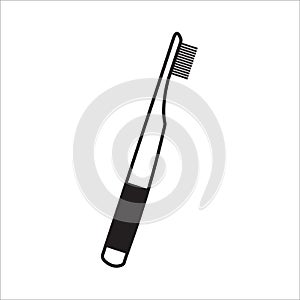 Bamboo toothbrush icon. White background. Flat style