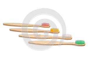 Bamboo toothbrush isolated on a white background