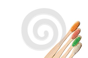 Bamboo toothbrush isolated on a white background