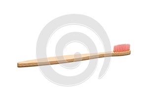 Bamboo toothbrush isolated on a white background