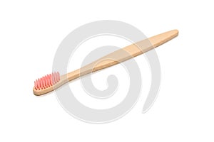 Bamboo toothbrush isolated on a white background