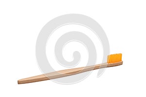 Bamboo toothbrush isolated on a white background