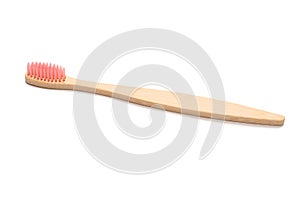 Bamboo toothbrush isolated on a white background