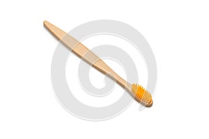 Bamboo toothbrush isolated on a white background