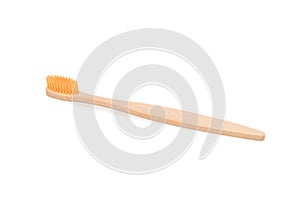 Bamboo toothbrush isolated on a white background