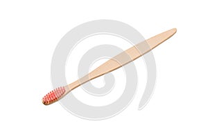 Bamboo toothbrush isolated on a white background