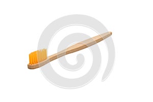 Bamboo toothbrush isolated on a white background