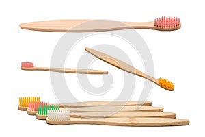 Bamboo toothbrush isolated on a white background