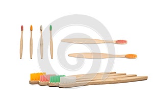 Bamboo toothbrush isolated on a white background