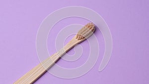 Bamboo toothbrush, top view, isolated
