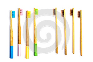 Bamboo toothbrush  on the white background
