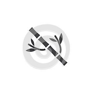 Bamboo tree with leaves vector icon