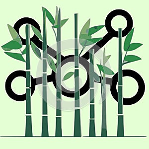 Bamboo trees carbon capture vector graphics