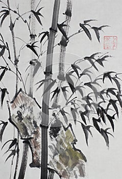 Bamboo trees in Chinese style