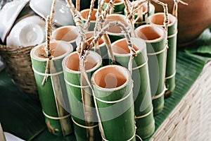 Bamboo tube can be used as a glass to drink water.Use for background