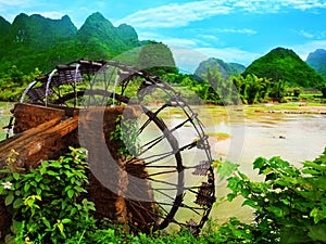 Bamboo water wheel