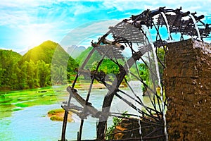 Bamboo water wheel