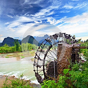 Bamboo water wheel