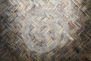 Bamboo weave wood from handmade crafts basket with dirty fungus or mold.