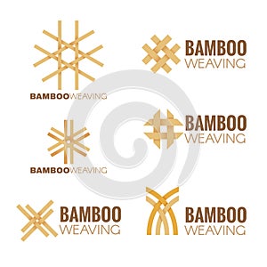 The Bamboo weaving logo vector set design