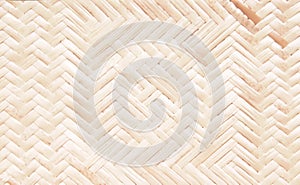 Bamboo wood mat in interlace seamless shaped patterns for texture or background top view photo
