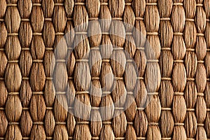 Bamboo woven brown mat handmade background.