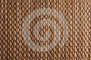 Bamboo woven brown mat handmade background.