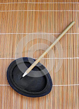 Bamboo writing brush for calligraphy