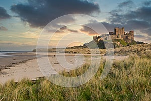 Bamburgh beach in Northumberland