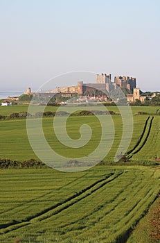 Bamburgh Castle in evening light