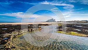 Bamburgh Castle on the Northumberland coast