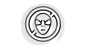 ban on aliens line icon animation