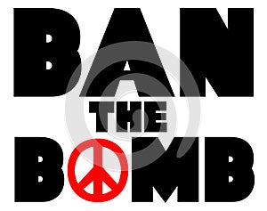 Ban The Bomb Peace Sign Logo Illustration