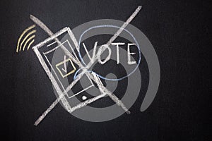 Ban on digital online voting. Government Concept