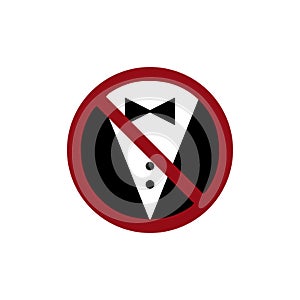 Ban dresscode icon. Forbidden icon sign.