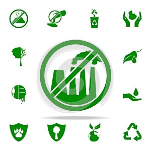 ban on emissions from plants green icon. greenpeace icons universal set for web and mobile