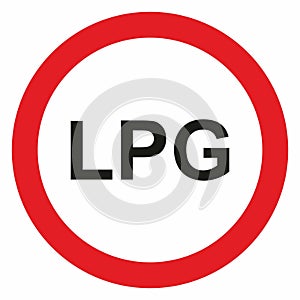 Ban entry for LPG vehicle, road sign, vector, eps