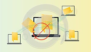 Ban on File Transfer and Sharing Platform - Abstract Illustration