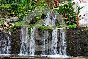 Ban Ganga Small Temple in Uttarkashi: Ganga Stream from a hill brought by Arjuna, Mahabharata Mythology. Indian Culture and