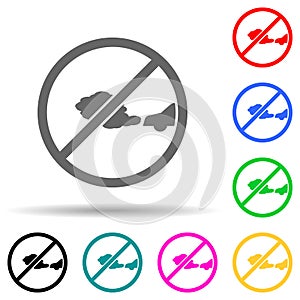 ban on gases from cars green multi color style icon. Simple glyph, flat vector of greenpeace icons for ui and ux, website or